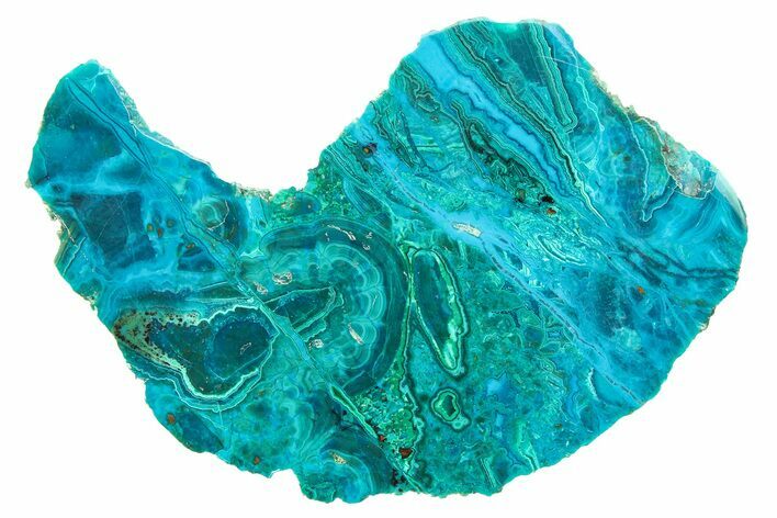 Polished Banded Chrysocolla and Malachite - Bagdad Mine, Arizona #298417